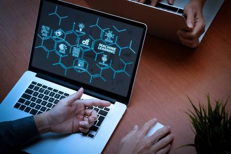 機(jī)器學(xué)習(xí)技術(shù)圖與人工智能 (ai), 神經(jīng)網(wǎng)絡(luò), 自動(dòng)化, 數(shù)據(jù)挖掘在 vr